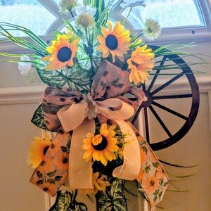 Hand Crafted Sunflower Floral Arrangement with Yellow and Green Accents
